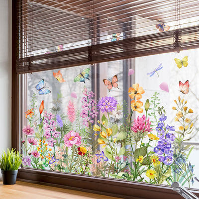 Fenêtre Fleurie Esypesy – Stickers Déco Réutilisables