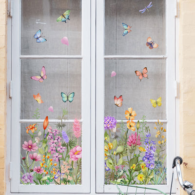 Fenêtre Fleurie Esypesy – Stickers Déco Réutilisables